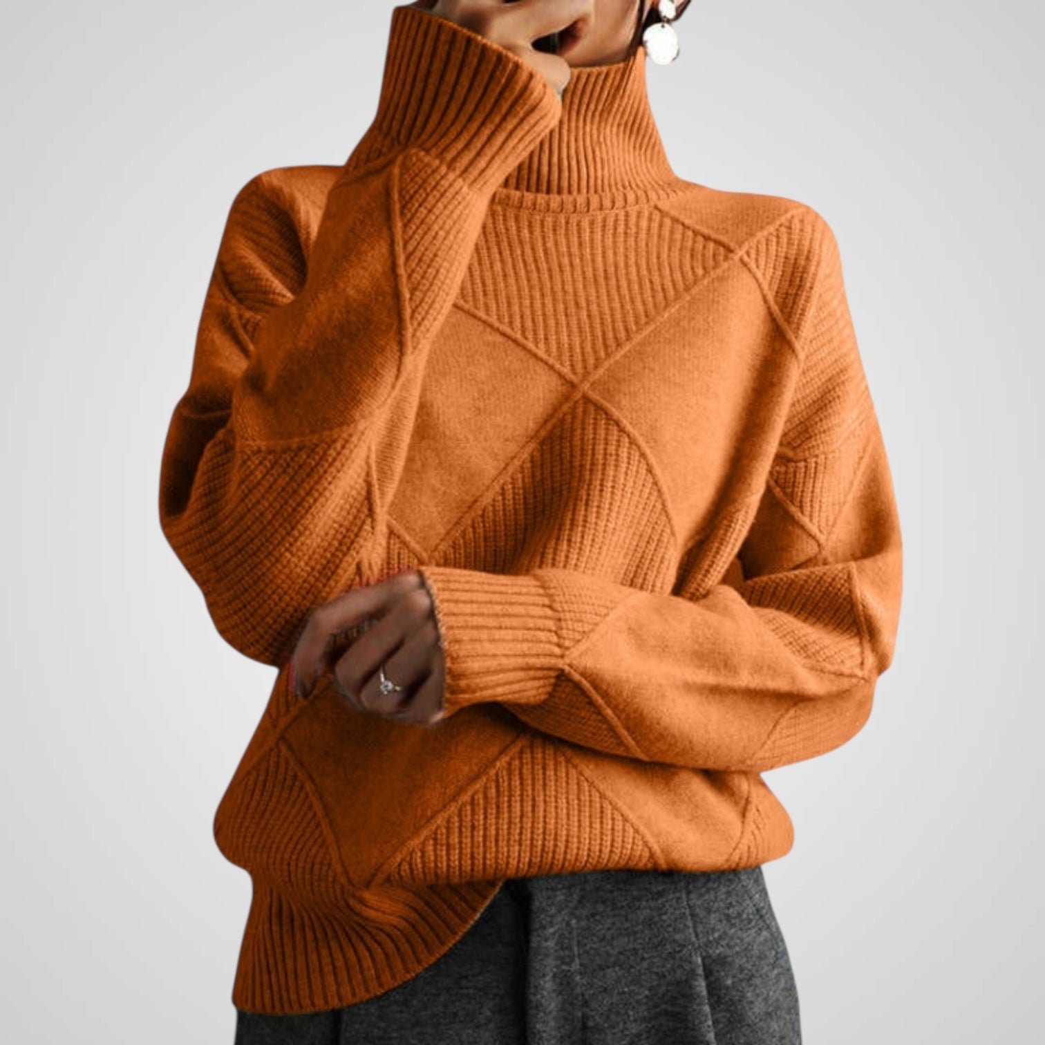 Ava – Lockerer Kaschmir-Rollkragenpullover für Damen