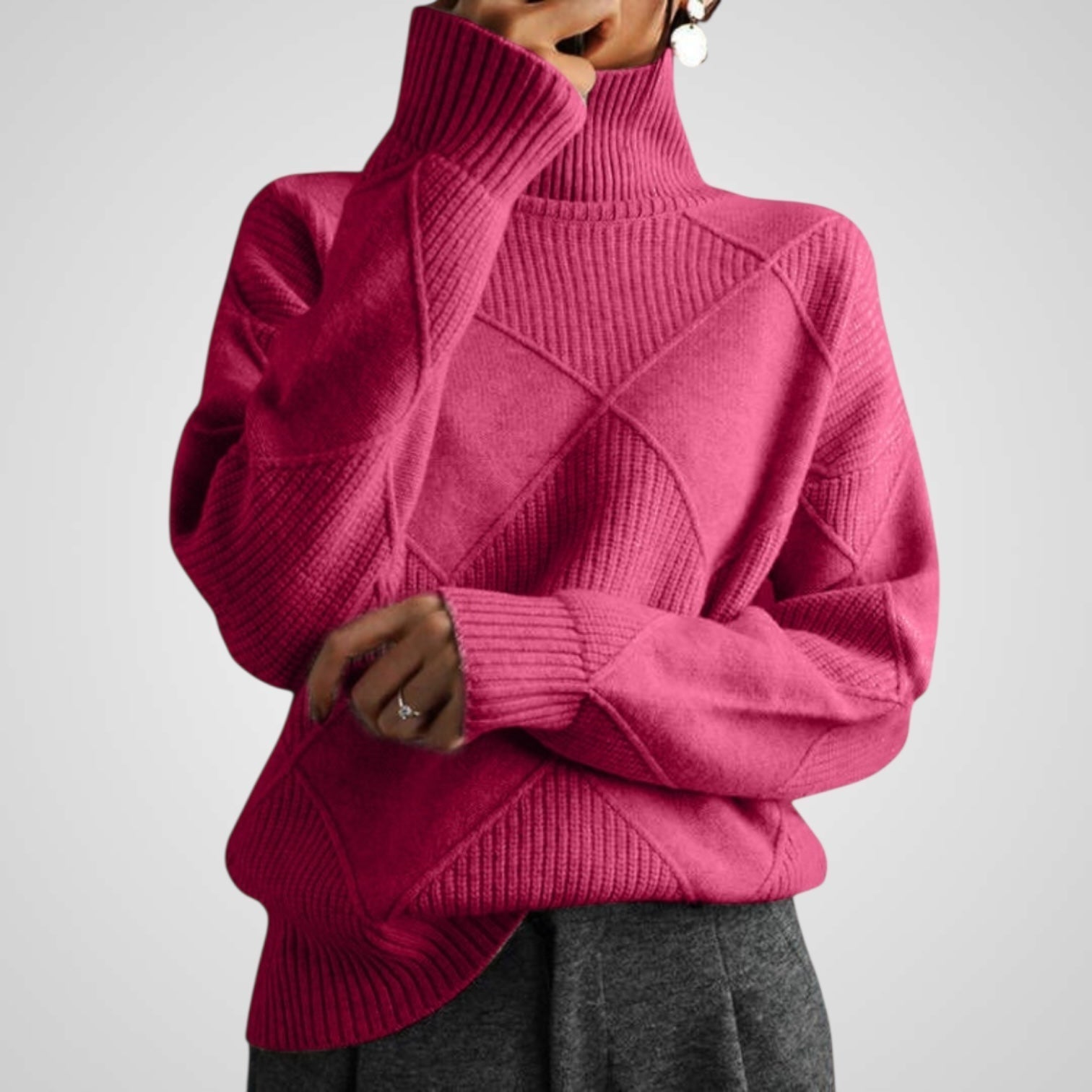 Ava – Lockerer Kaschmir-Rollkragenpullover für Damen – Ansicht 6