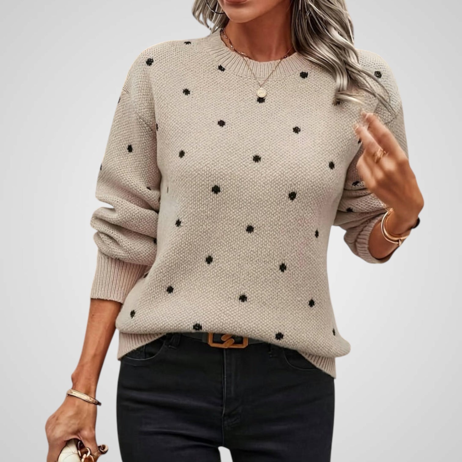 Nina – Strickpullover für Damen mit Punktmuster