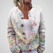 Florence – Florale Strickjacke für Damen – Ansicht 2