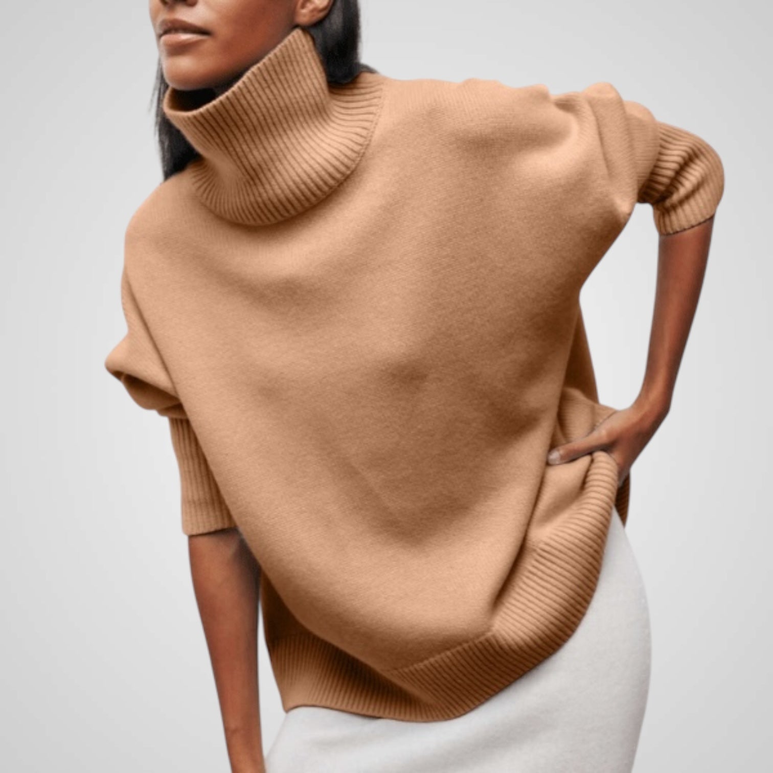 Nora – Rollkragenpullover für Damen mit Puffärmeln – Ansicht 4