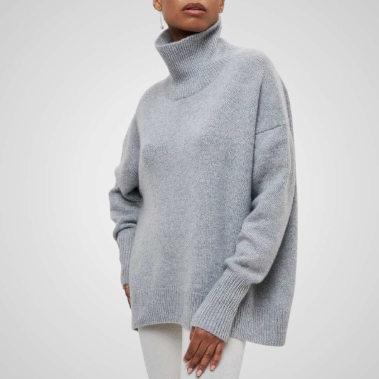 Nora – Rollkragenpullover für Damen mit Puffärmeln – Ansicht 2