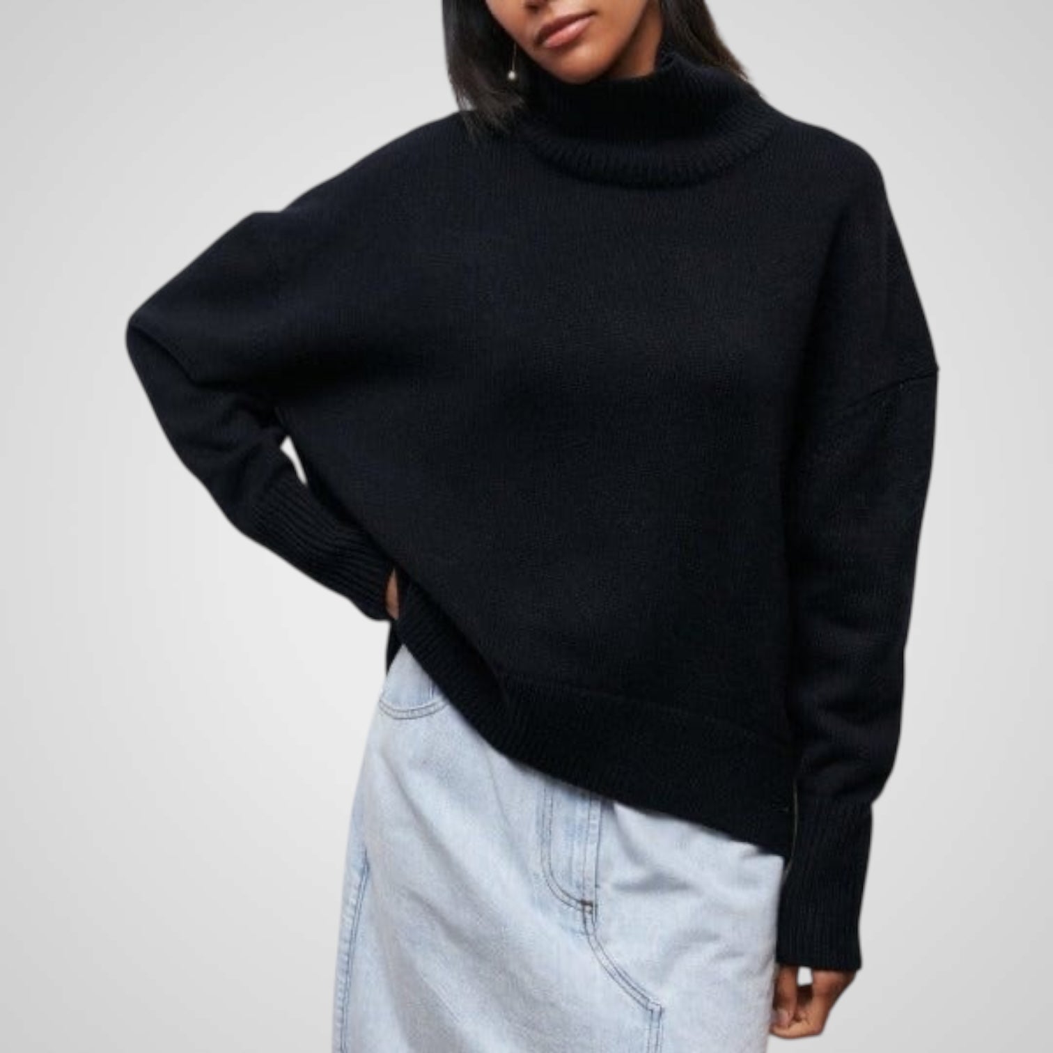 Nora – Rollkragenpullover für Damen mit Puffärmeln – Ansicht 6