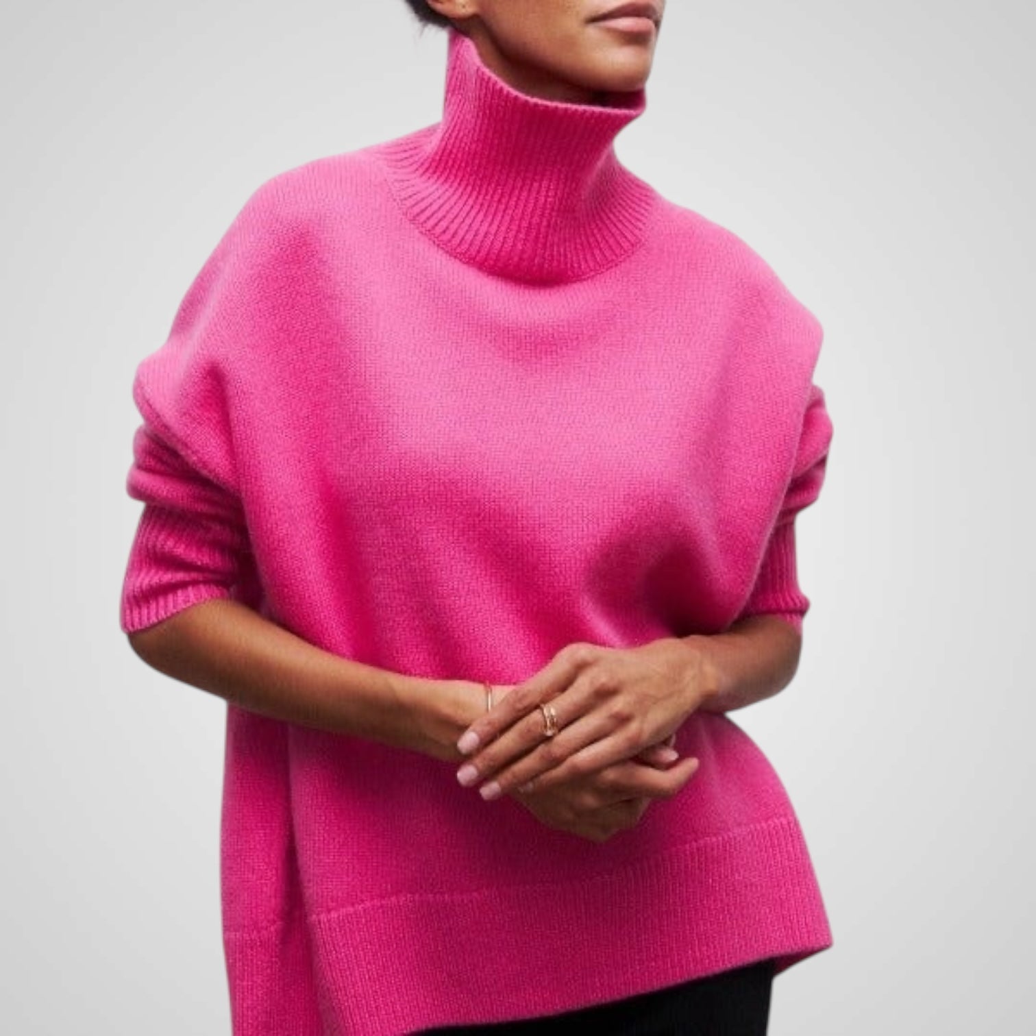 Nora – Rollkragenpullover für Damen mit Puffärmeln – Ansicht 7
