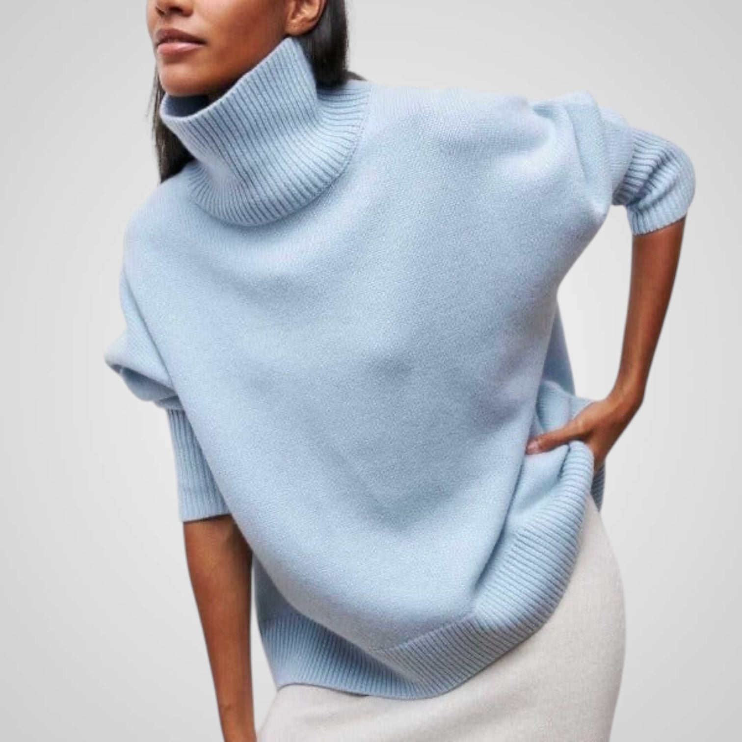 Nora – Rollkragenpullover für Damen mit Puffärmeln