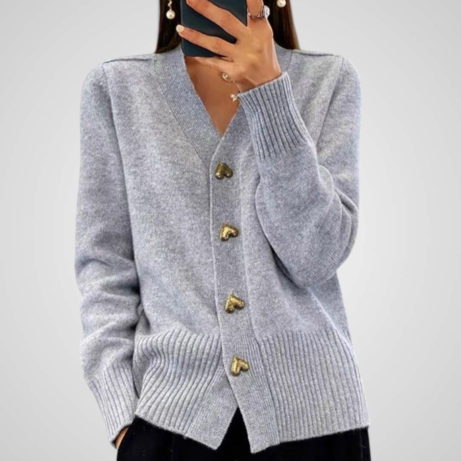 Sari – Woll-Cardigan für Damen mit Knöpfen – Ansicht 2