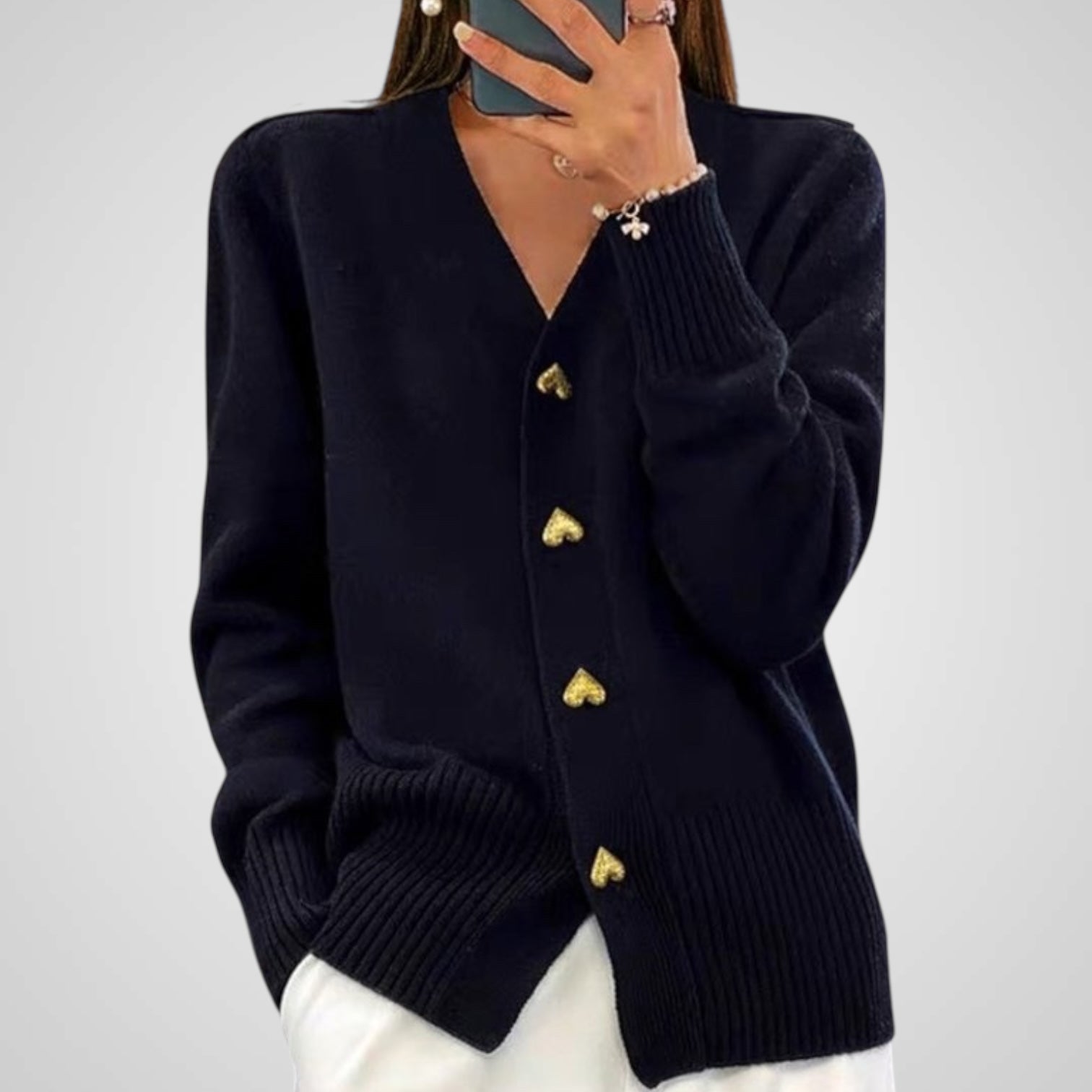 Sari – Woll-Cardigan für Damen mit Knöpfen