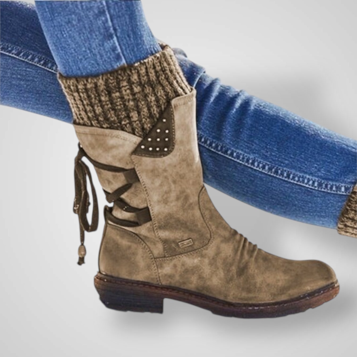 Bogie Damen-Freizeitstiefel mit seitlichem Reißverschluss