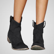 Zagia Retro-Cowboystiefeletten aus Leder für Damen