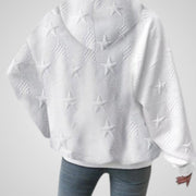 Olivia weißer Damen-Kapuzenpullover mit langen Ärmeln