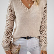 Nemi Damen-Strickpullover mit offener Strickoptik