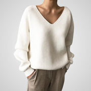 Marie bequemer Damenpullover mit V-Ausschnitt