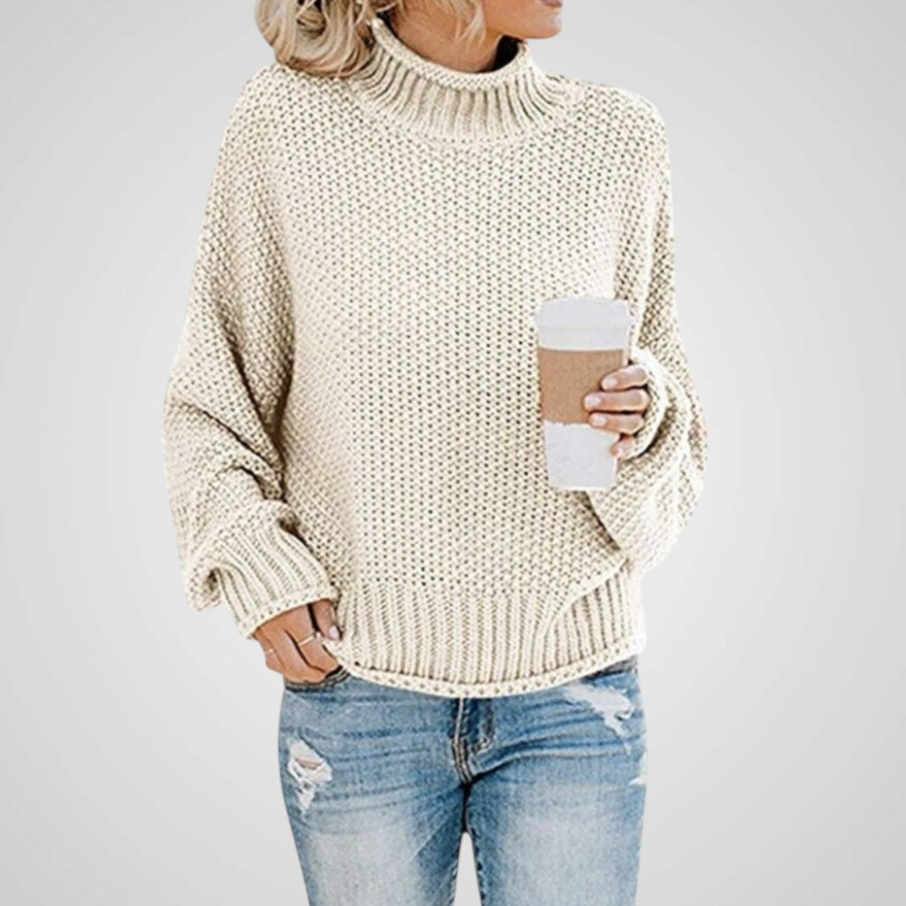 Weich | Strickpullover für Damen mit langen Ärmeln und Rollkragen