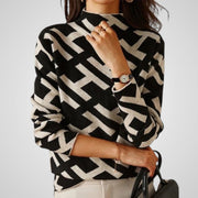Lisi Damen-Strickbluse mit geometrischem Muster