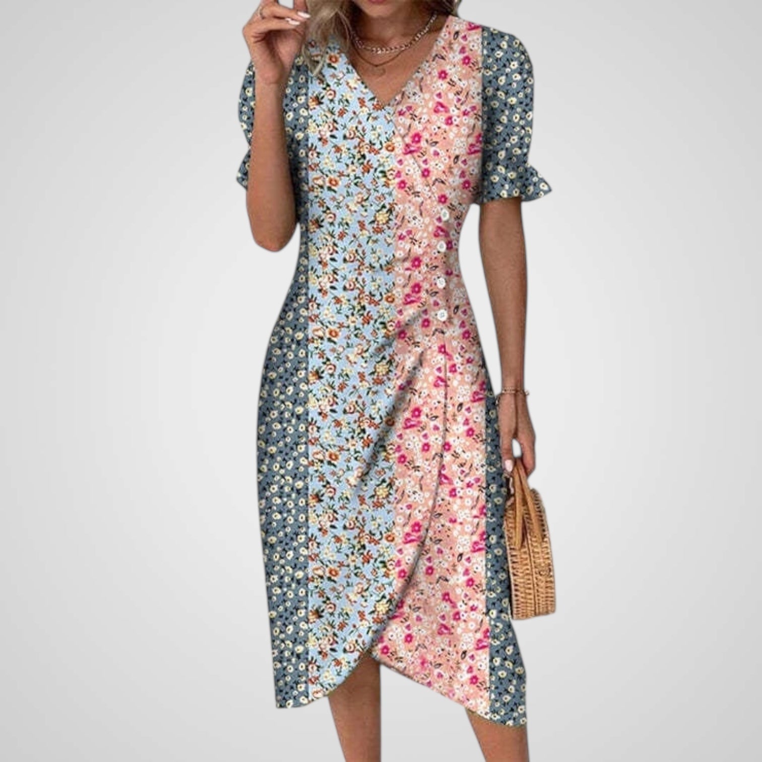 Heather – Elegantes Damenkleid mit Puffärmeln – Ansicht 3
