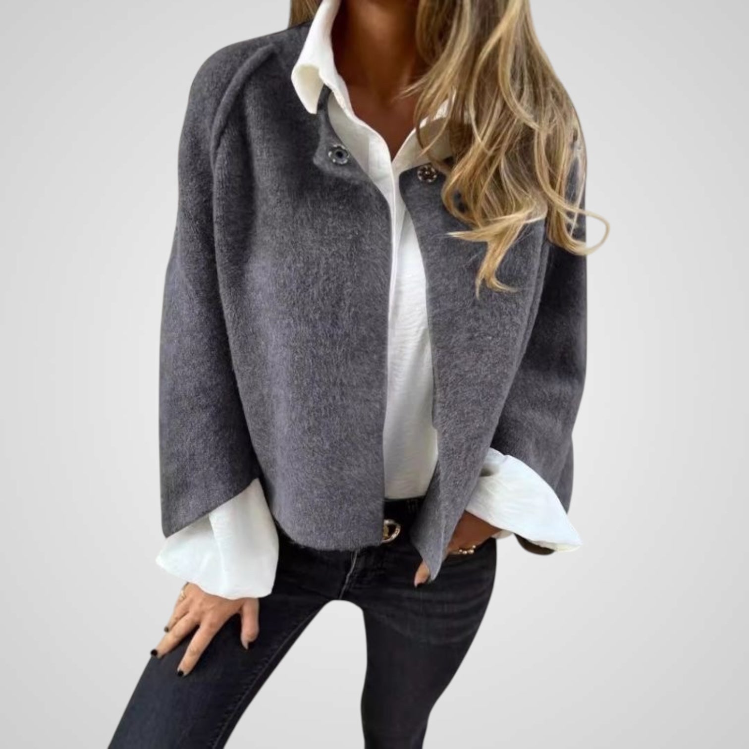 Tessa – Eleganter kurzer Damenmantel – Ansicht 7