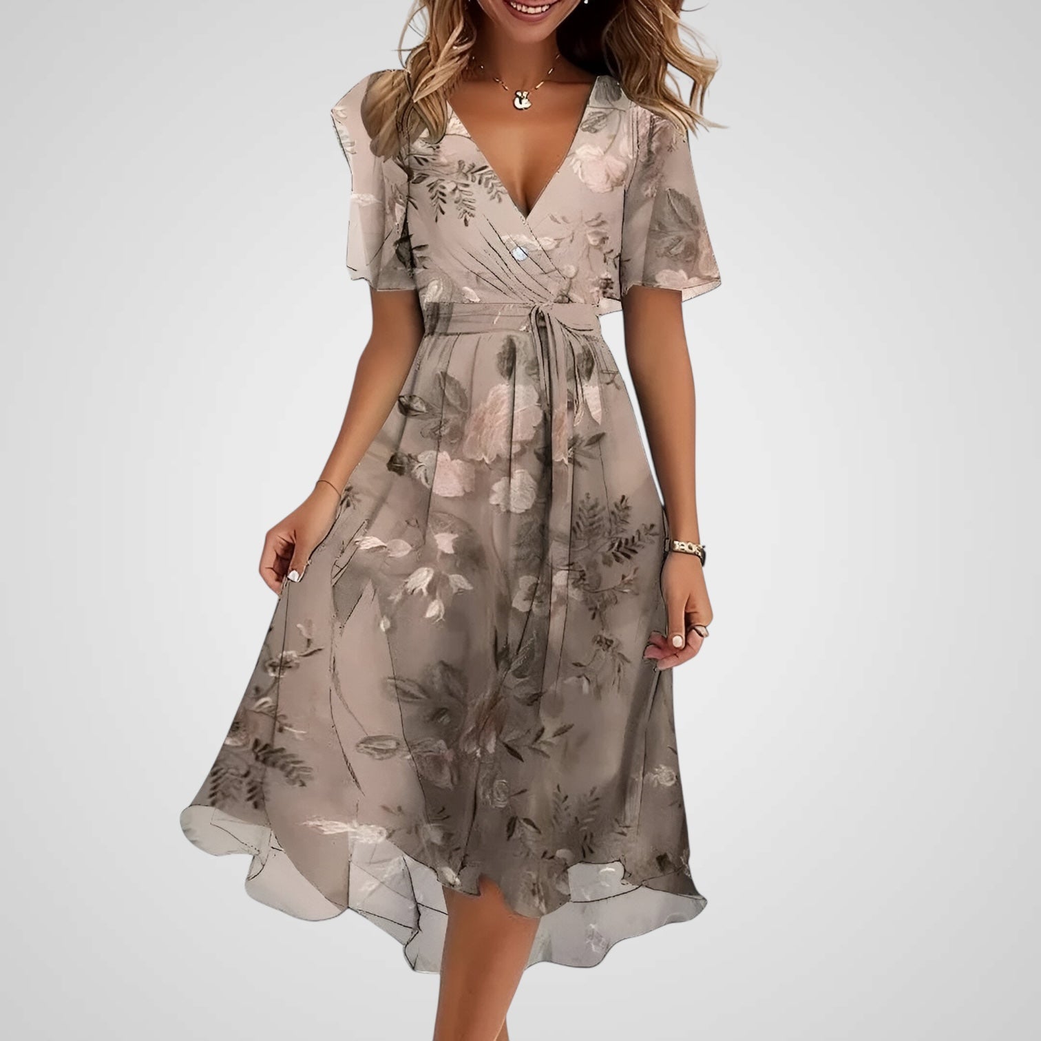 Isabella – Elegantes Damenkleid mit Flügelärmeln – Ansicht 4