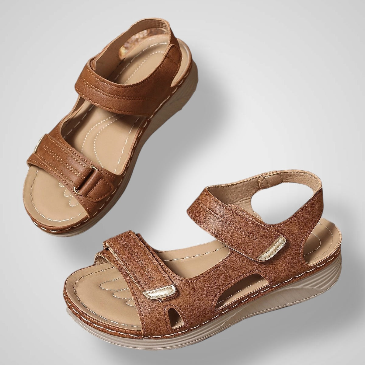 Fame – Orthopädische Damen-Plateausandalen mit Riemen – Ansicht 5
