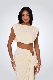 Maxi-Damenset Kaia mit Metallic-Details und Seitenschlitz – Ansicht 2