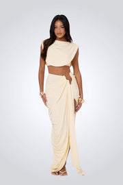 Maxi-Damenset Kaia mit Metallic-Details und Seitenschlitz