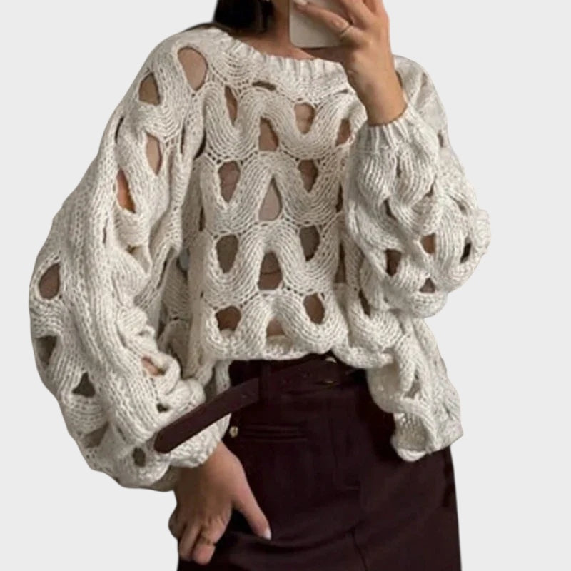 Sophie Grace – Eleganter Damenpullover in offener Strickoptik – Ansicht 4