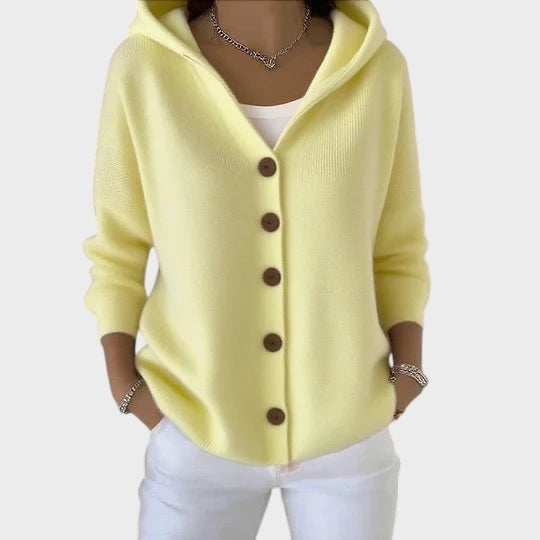 Amelia – Warme Strickjacke für Damen mit Kapuze – Ansicht 4