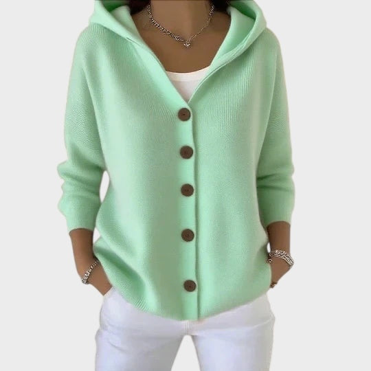 Amelia – Warme Strickjacke für Damen mit Kapuze – Ansicht 3
