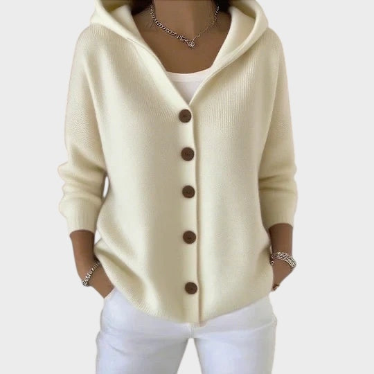 Amelia – Warme Strickjacke für Damen mit Kapuze – Ansicht 2
