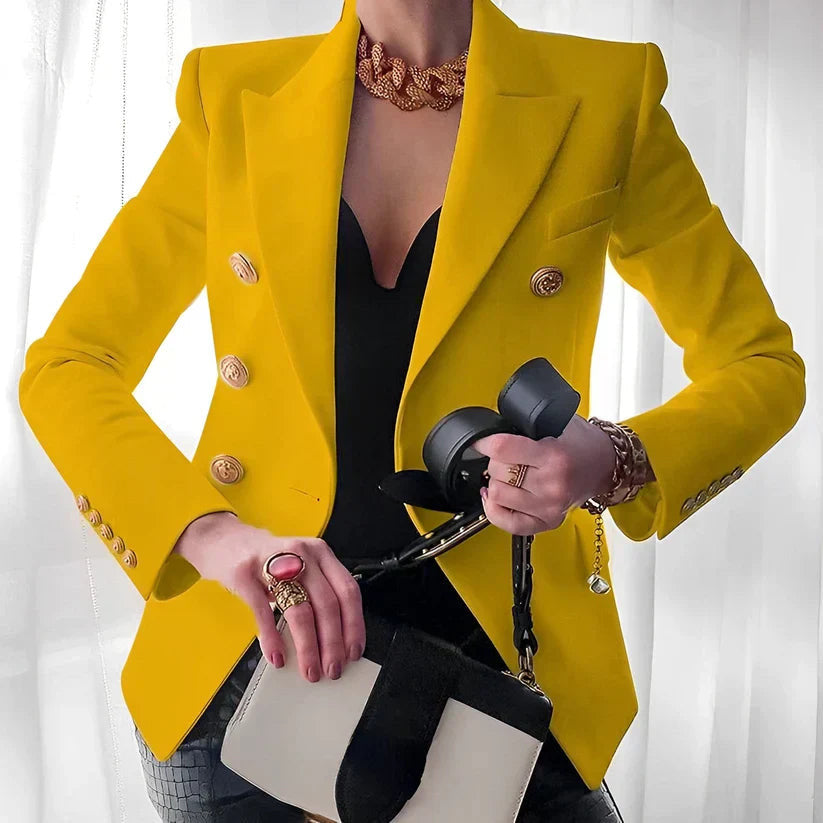 Rosanne – Klassische Damenjacke mit goldfarbenen Details – Ansicht 4