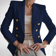 Rosanne – Klassische Damenjacke mit goldfarbenen Details – Ansicht 3