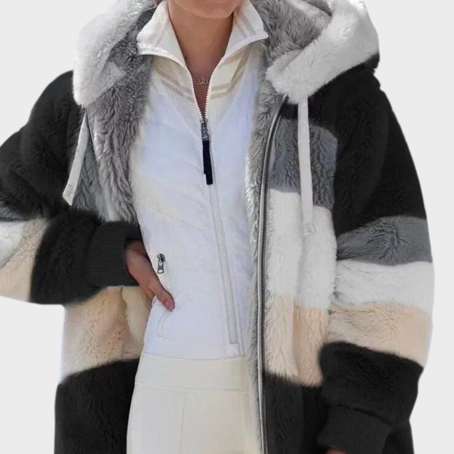 Andrea – Winterjacke für Damen mit Kapuze und Reißverschluss – Ansicht 4