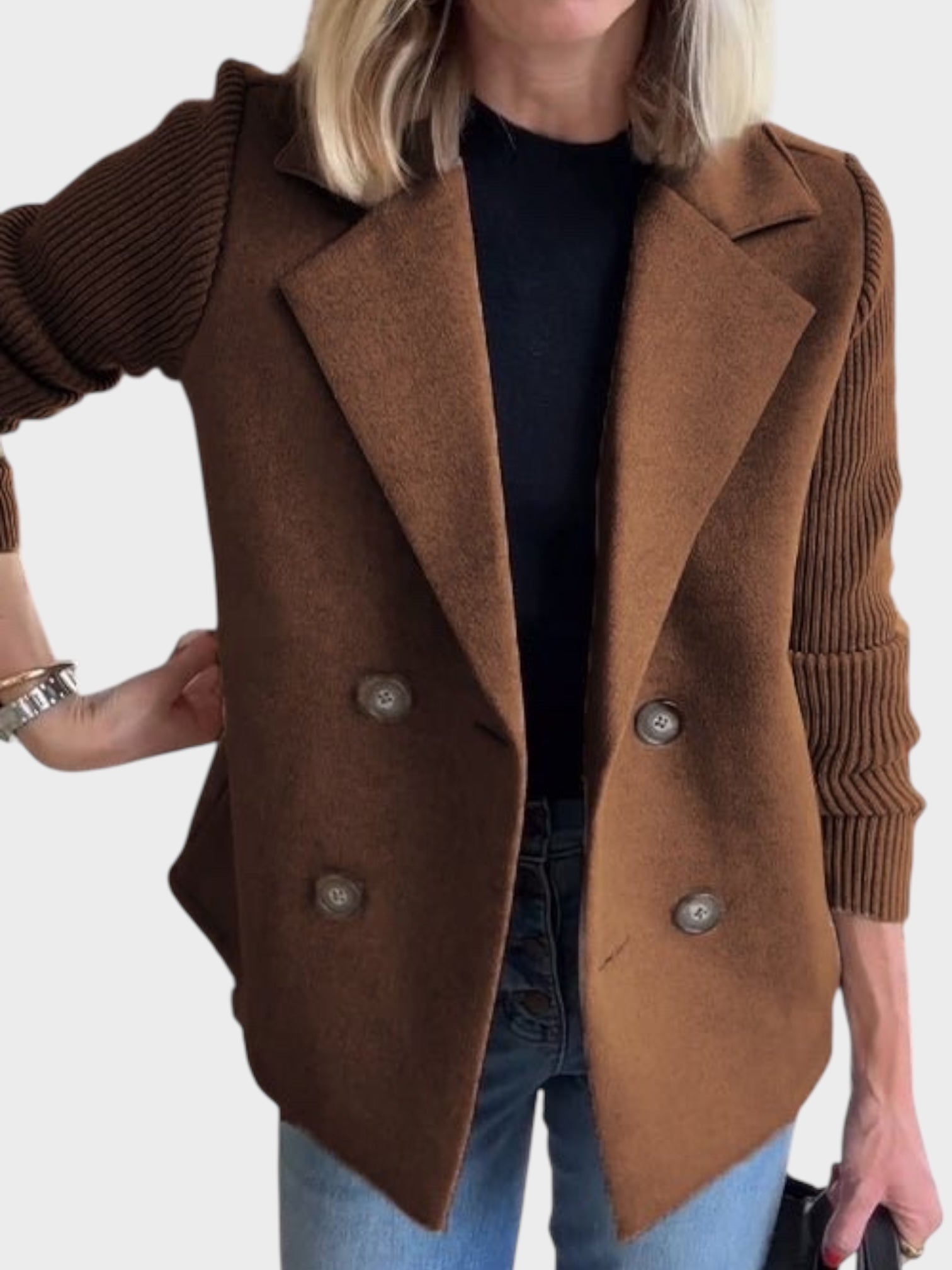 Amora – Elegante Damenjacke mit Strickärmeln – Ansicht 10