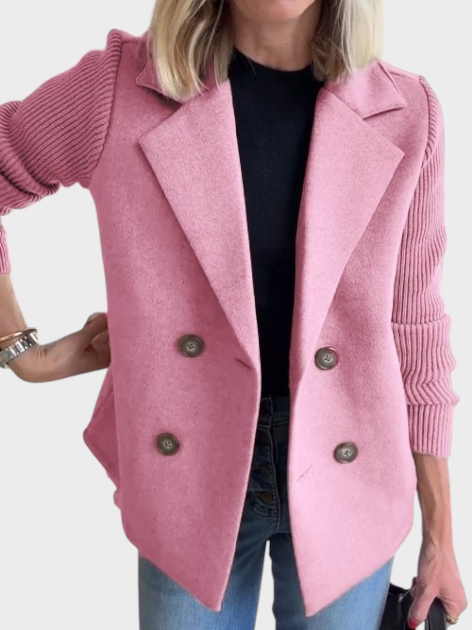 Amora – Elegante Damenjacke mit Strickärmeln – Ansicht 9