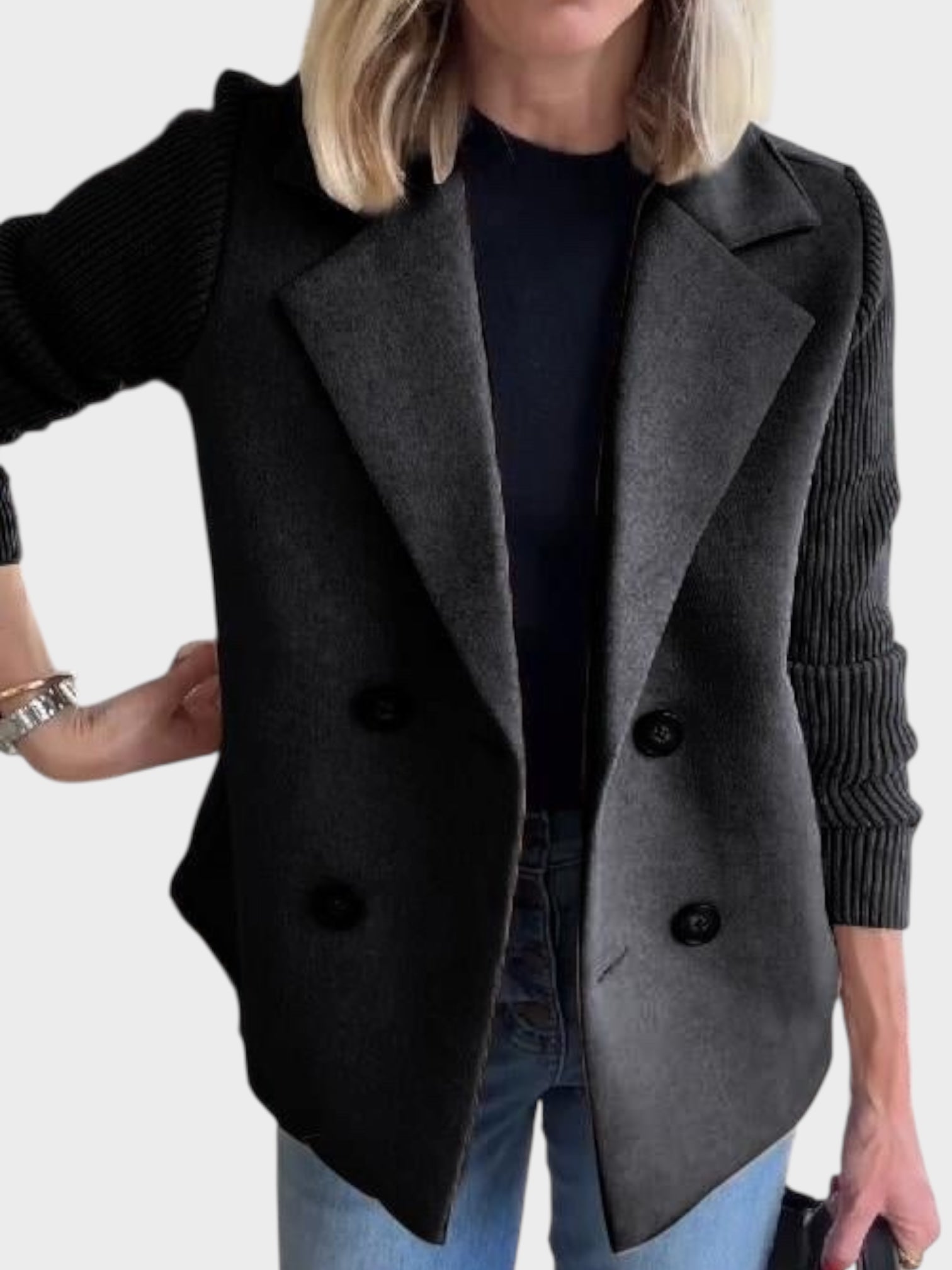Amora – Elegante Damenjacke mit Strickärmeln – Ansicht 6