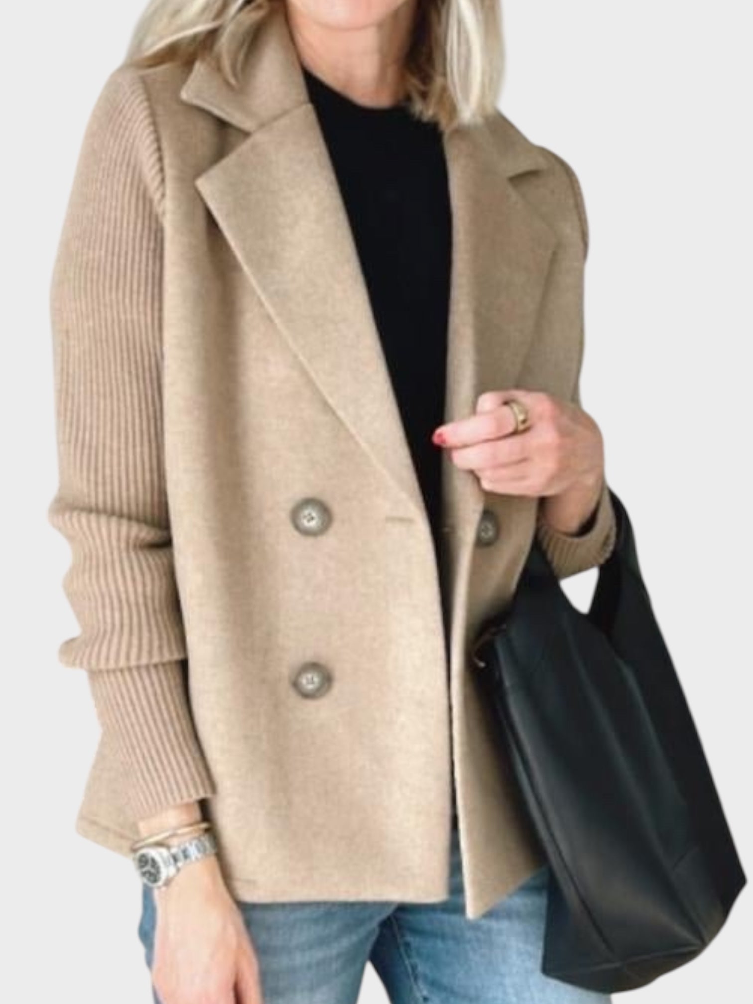 Amora – Elegante Damenjacke mit Strickärmeln – Ansicht 5