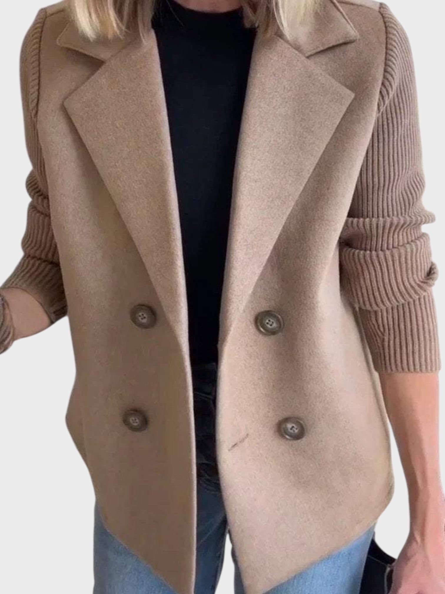 Amora – Elegante Damenjacke mit Strickärmeln – Ansicht 4