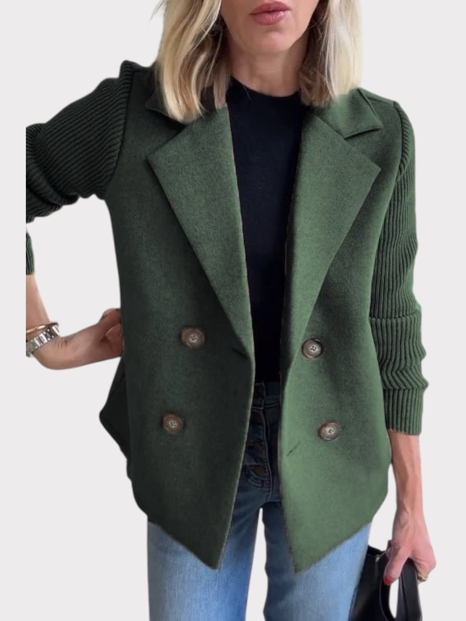 Amora – Elegante Damenjacke mit Strickärmeln – Ansicht 12