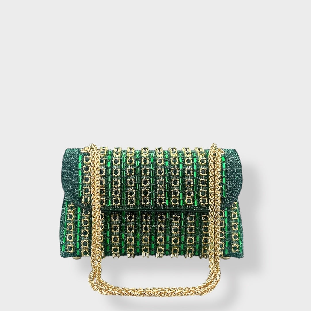 Stellina – Elegante Schultertasche für Damen mit Kette und farbigen Steinen – Ansicht 9