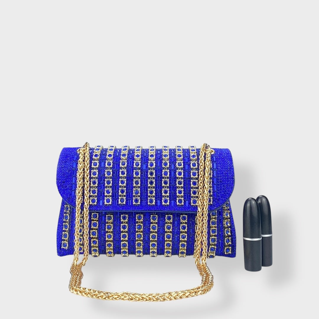 Stellina – Elegante Schultertasche für Damen mit Kette und farbigen Steinen – Ansicht 8