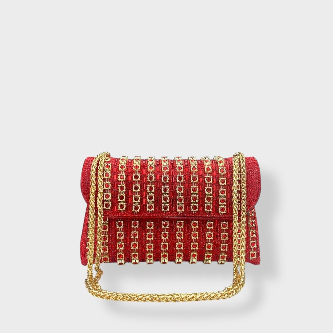 Stellina – Elegante Schultertasche für Damen mit Kette und farbigen Steinen – Ansicht 5