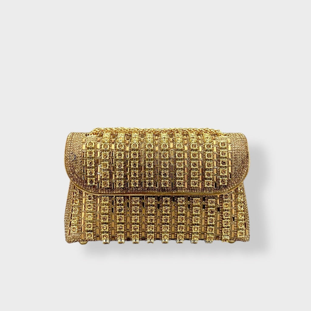 Stellina | Elegante Schultertasche mit Kette und farbigen Diamanten