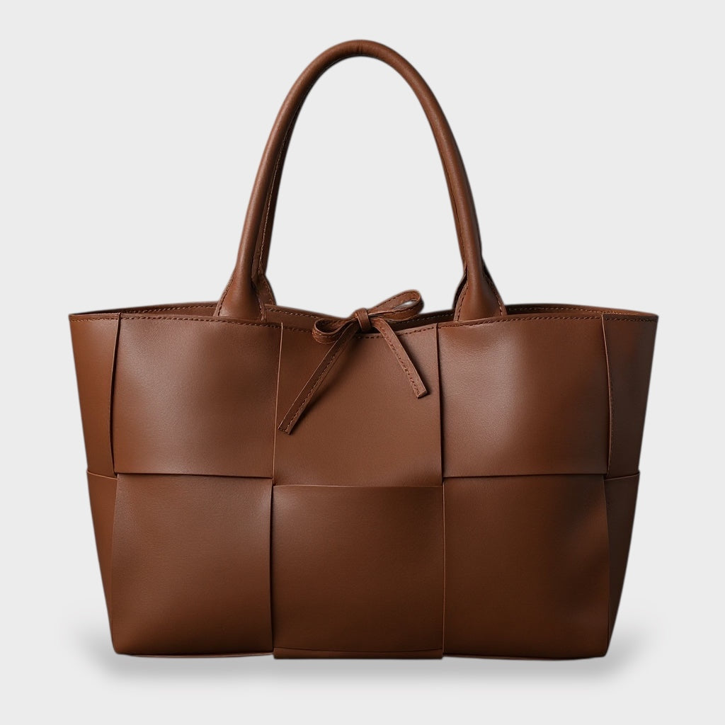 Agathi – Gewebte Leder-Tote-Tasche für Damen mit Schleife – Ansicht 4