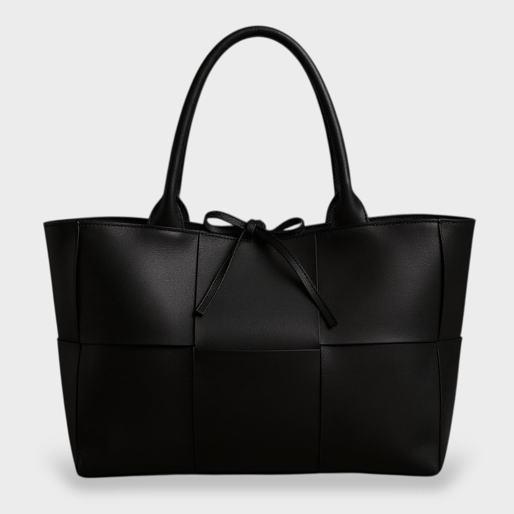 Agathi – Gewebte Leder-Tote-Tasche für Damen mit Schleife – Ansicht 3