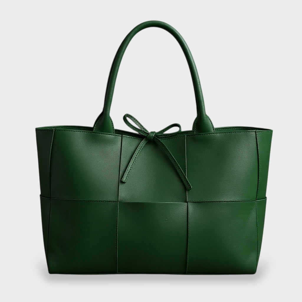 Agathi – Gewebte Leder-Tote-Tasche für Damen mit Schleife