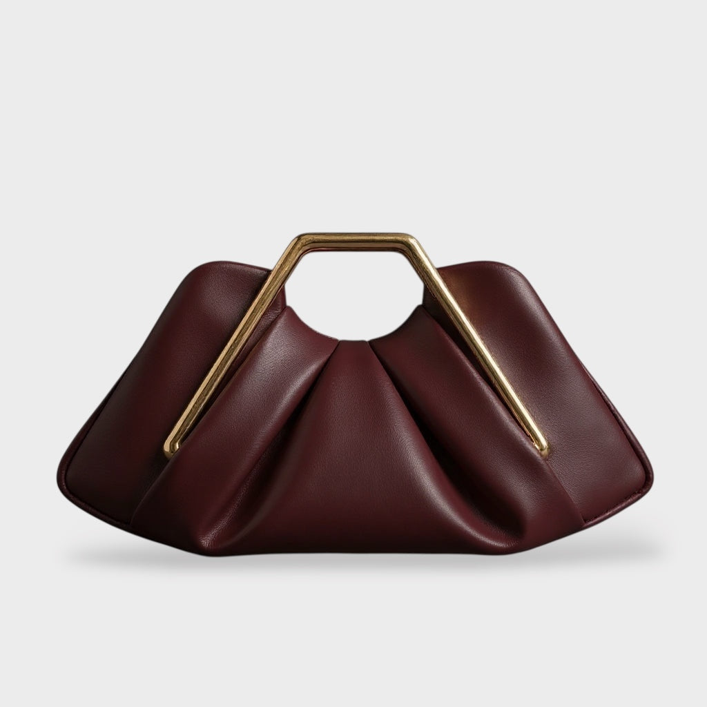 Martha – Clutch-Tasche mit goldenem sechseckigem Griff – Ansicht 8