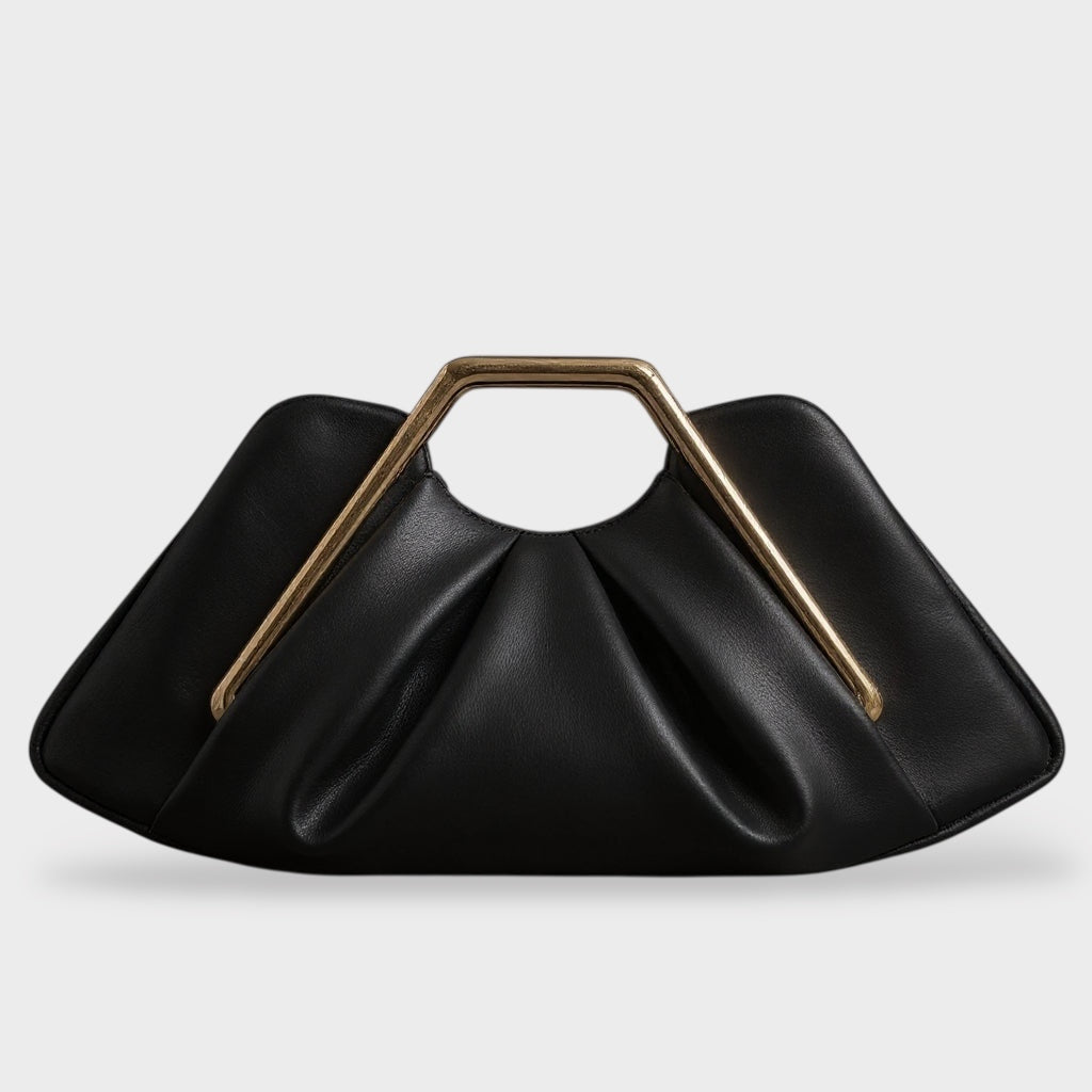 Martha – Clutch-Tasche mit goldenem sechseckigem Griff – Ansicht 7