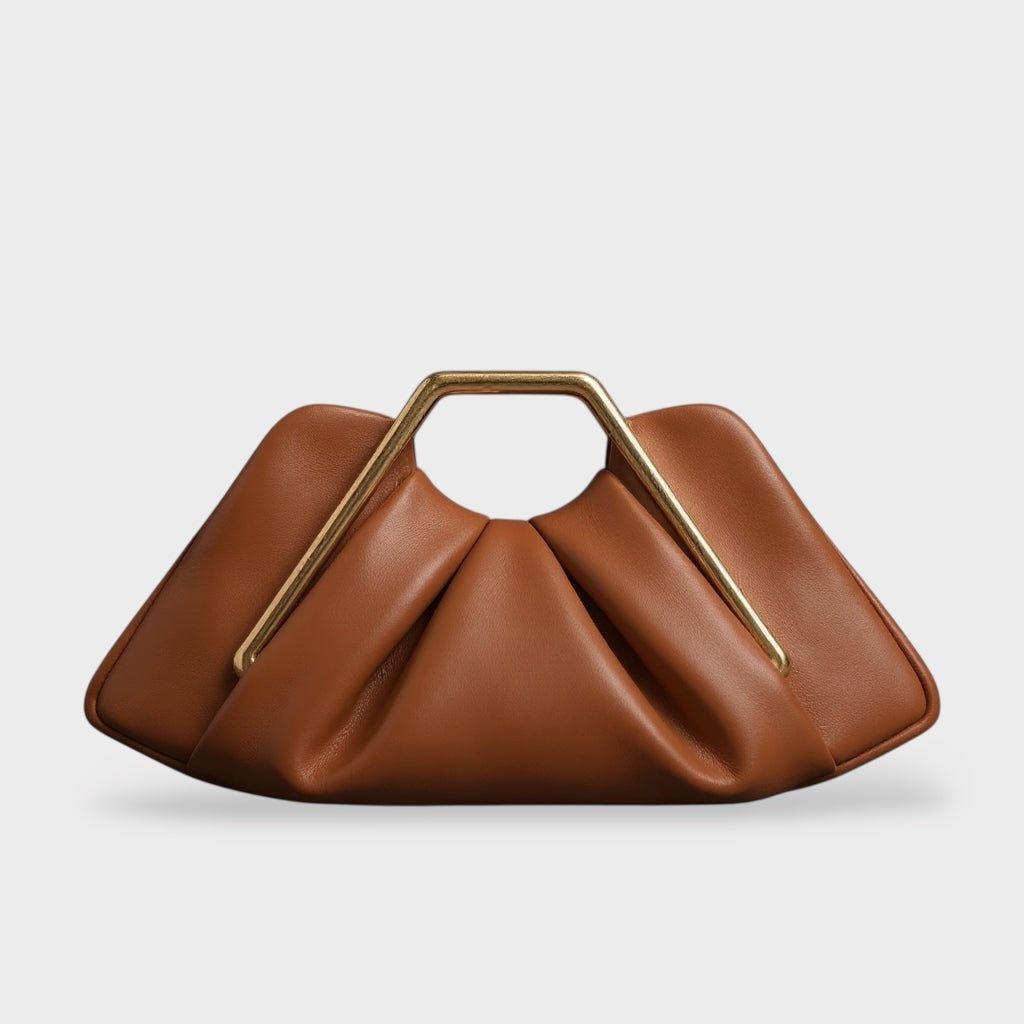 Martha – Clutch-Tasche mit goldenem sechseckigem Griff