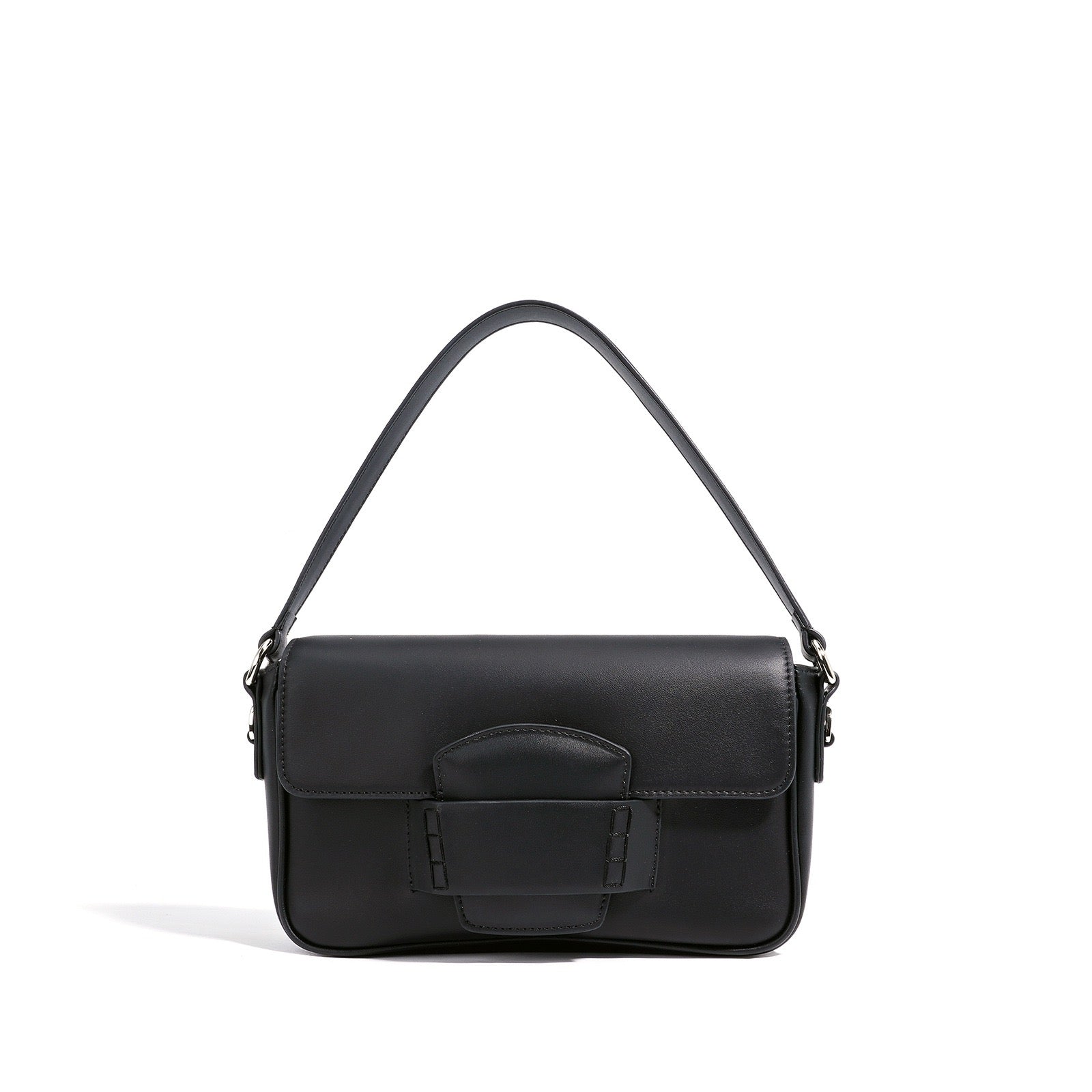 Ismene – Minimalistische Lederschultertasche für Damen mit Faltdeckel – Ansicht 4
