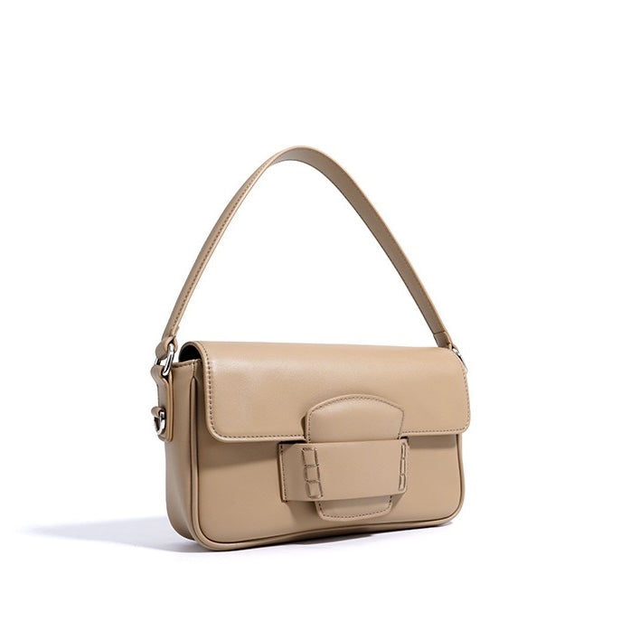 Ismene – Minimalistische Lederschultertasche für Damen mit Faltdeckel – Ansicht 14