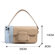 Ismene – Minimalistische Lederschultertasche für Damen mit Faltdeckel – Ansicht 8